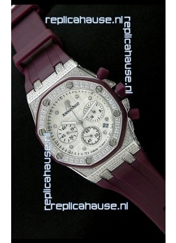 Audemars Piguet Royal Oak Ladies Alinghi Limited Edition Japanese Watch in Diamond Bezel