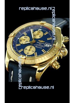 Breitling Evolution Swiss Replica Watch in Gold Case Blue Dial