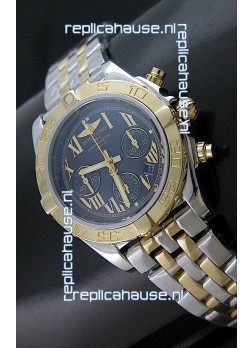 Breitling Chronomat B01 Two Tone Swiss Watch in Black Dial