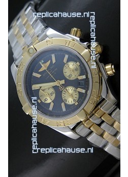 Breitling Chronomat B01 Two Tone Swiss Watch in Black Dial