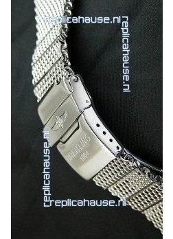 Breitling 440 Solid Stainless Steel Polished Strap with Breitling Double Fliplock Clasp