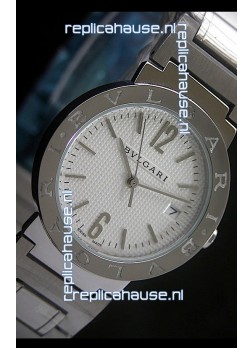 Bvlgari Diagono Japanese Replica Quartz Watch in White Dial