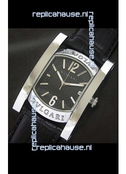 Bvlgari Assioma Japanese Replica Quartz Watch in Black Dial
