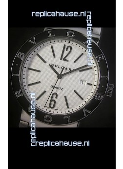 Bvlgari Diagono Japanese Replica Quartz Watch in White Dial
