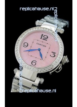 Cartier Pasha de Swiss Replica Automatic Watch in Pink Dial