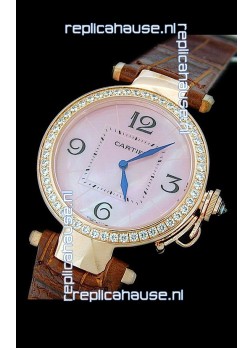 Cartier Pasha de Swiss Replica Automatic Watch in Pink Dial