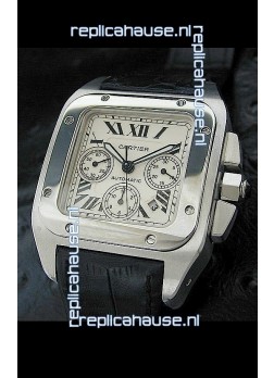 Cartier Santos Swiss Replica Watch in White Dial