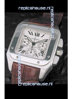 Cartier Santos Swiss Replica Watch in White Dial