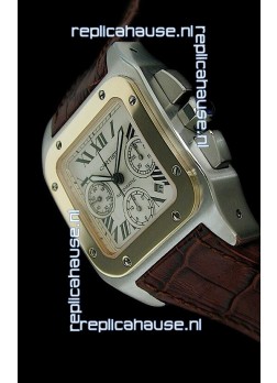 Cartier Santos Swiss Replica Watch in White Dial