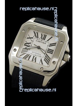 Cartier Santos 100 Swiss Replica Watch in White Dial