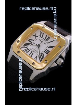 Cartier Santos 100 Swiss Replica Watch in White Dial
