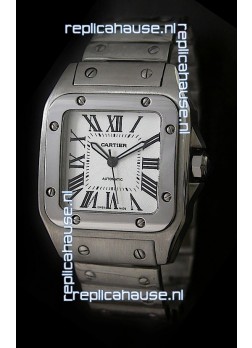 Cartier Santos Swiss Replica Watch in White Dial