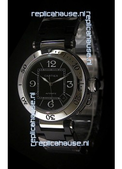 Cartier Pasha de Swiss Replica Watch in Black Dial