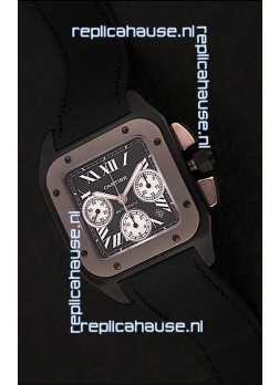 Cartier santos Swiss Replica Watch in Black Dial