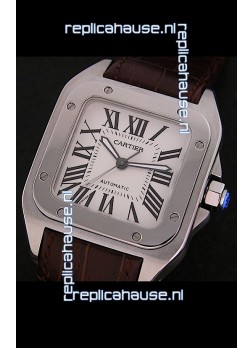 Cartier Santos Swiss Replica Watch in White Dial