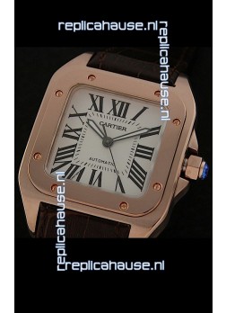 Cartier Santos Swiss Replica Watch in White Dial
