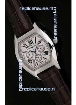 Cartier Tortue Japanese Replica Watch in Brown Strap