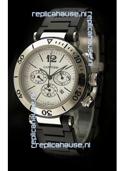 Cartier Pasha de Japanese Replica Watch in White Strap