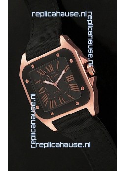 Cartier Santos Swiss Replica Watch in Black Dial