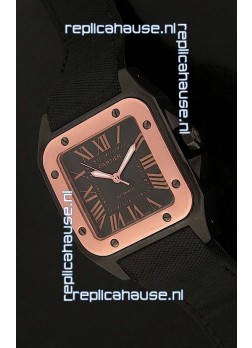 Cartier Santos Swiss Replica Watch in Black Dial