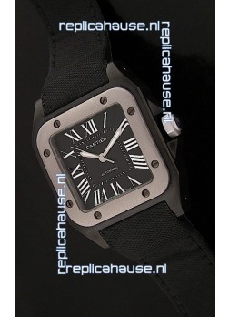 Cartier Santos Swiss Replica Titanium Bezel Watch