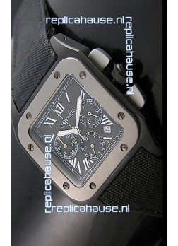 Cartier Santos Japanese Replica Watch in Black Dial
