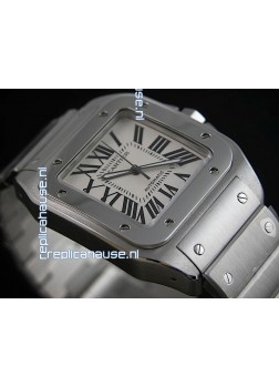 Cartier Santos Swiss Replica Watch in White Dial