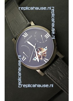 Cartier Calibre de Tourbillon PVD Swiss Watch in Blue Dial