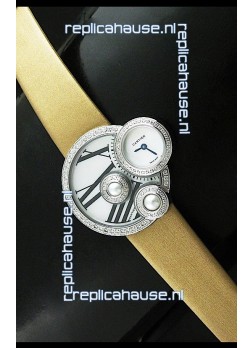 Cartier Jewellery Pearl Diamond Watch in Yellow Strap