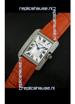 Cartier Louis Japanese Replica Ladies Diamond Watch
