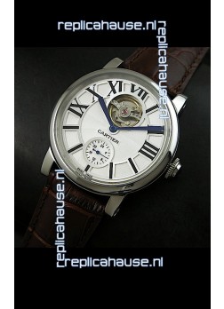 Ballon De Cartier Flying Tourbillon Japanese Replica Watch - Brown Strap