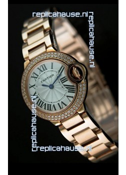 Ballon De Cartier Ladies Replica Watch in Pink Gold 