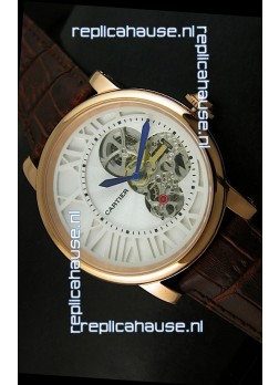 Rotonde De Cartier Cadran Love Japanese Replica Watch - Yellow Gold Case