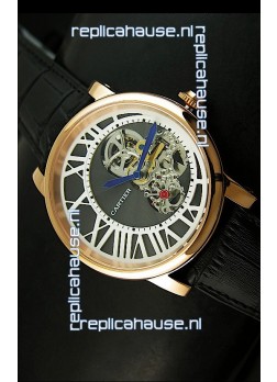 Rotonde De Cartier Cadran Love Japanese Replica Watch - Yellow Gold Case