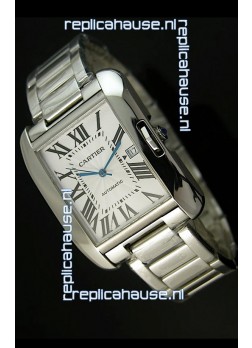 Cartier Tank Swiss Replica Watch in Stainless Steel Case