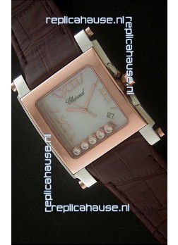 Chopard Happy Sport Swiss Replica Watch in Brown Strap