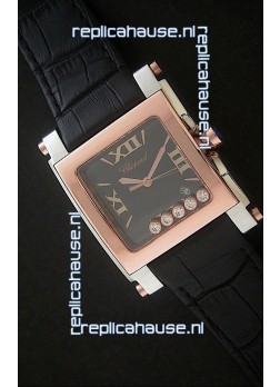 Chopard Happy Sport Swiss Replica Watch in Rose Gold Case