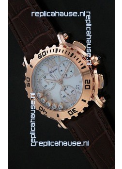 Chopard Happy Sport Swiss Replica Watch in Brown Strap