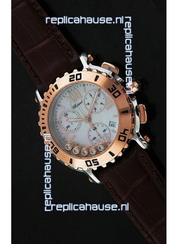Chopard Happy Sport Swiss Replica Watch in Brown Strap