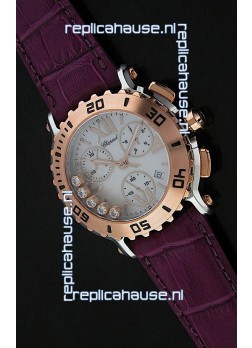 Chopard Happy Sport Swiss Replica Watch in Dark Red Strap