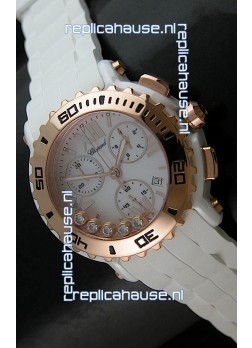 Chopard Happy Sport Swiss Replica Watch in White Strap