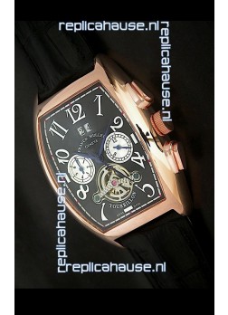Franck Muller Tourbillon Japanese Replica Watch in Black Dial