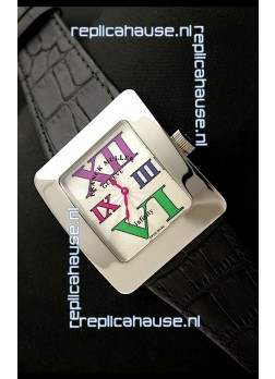 Franck Muller Geneve Infinity Japanese Steel Watch in Multi Color Roman Markers