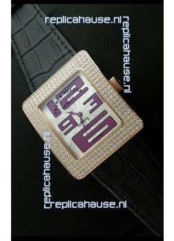 Franck Muller Geneve Infinity Japanese Gold Watch in Purple Numeral Markers