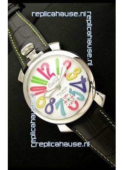 Gaga Milano Italy Japanese Replica Watch in Black Strap