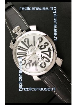 Gaga Milano Italy Japanese Replica Watch in Black Arabic Markers