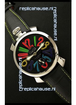 Gaga Milano Italy Japanese Replica Watch in Black Dial