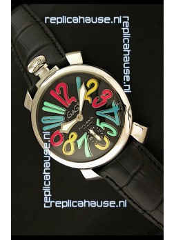 Gaga Milano Italy Japanese Replica Watch in Full Black