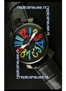 Gaga Milano Italy Japanese Replica PVD Watch in Multi Colour Arabic Markers