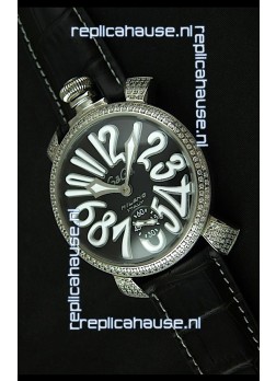 Gaga Milano Italy Manuale Replica Japanese Watch in White Markers